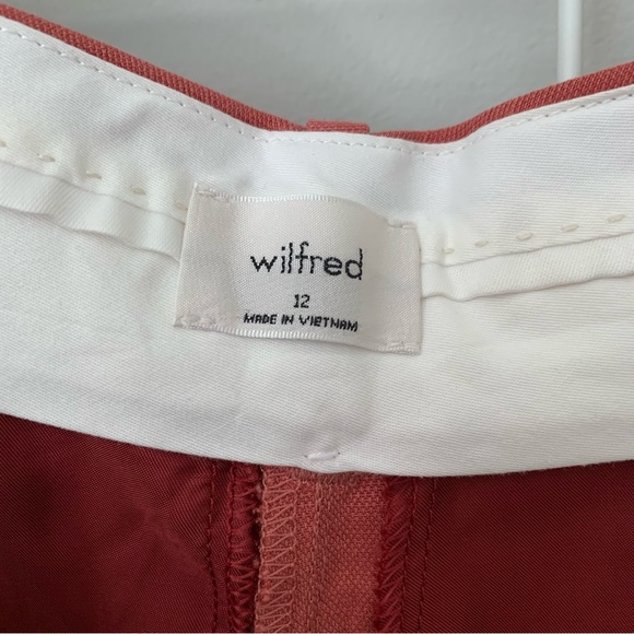 Aritzia Wilfred Effortless Linen Wide leg Pant in Warm Sienna Red Size 12 - Picture 7 of 12